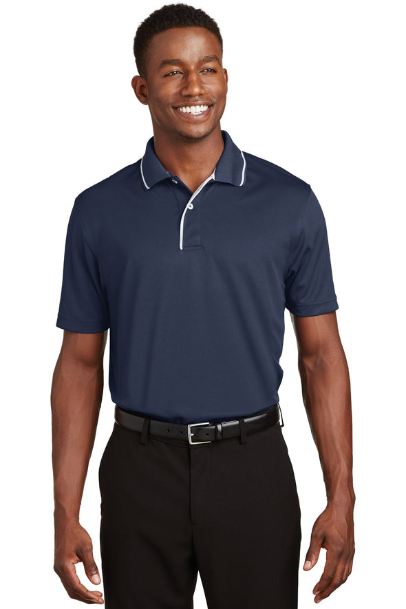 Sport-Tek Dri-Mesh Polo with Tipped Collar and Piping