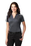 Port Authority Ladies Silk Touch Performance Colorblock Stripe Polo