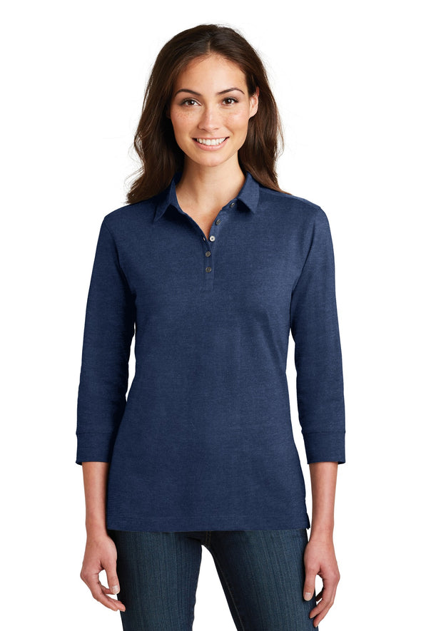Port Authority Ladies 3/4-Sleeve Meridian Cotton Blend Polo