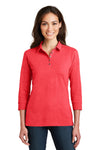 Port Authority Ladies 3/4-Sleeve Meridian Cotton Blend Polo