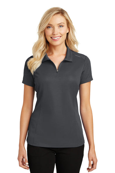 Port Authority Ladies Pinpoint Mesh Zip Polo