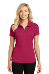 Port Authority Ladies Pinpoint Mesh Zip Polo