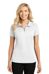 Port Authority Ladies Pinpoint Mesh Zip Polo