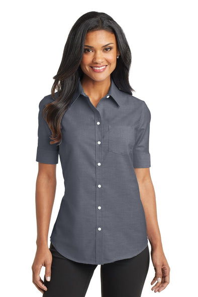 Port Authority Ladies Short Sleeve SuperPro Oxford Shirt