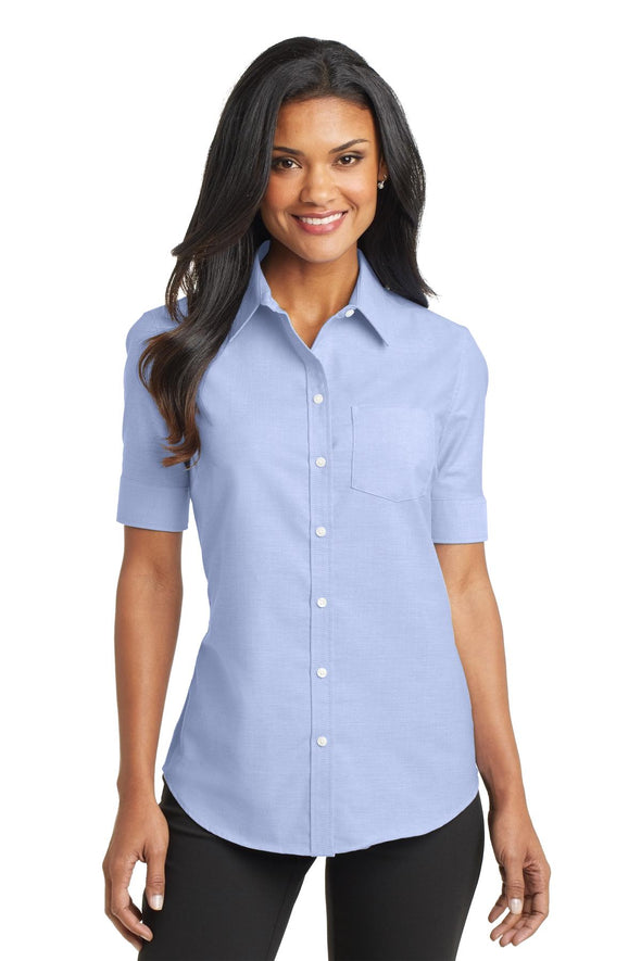 Port Authority Ladies Short Sleeve SuperPro Oxford Shirt