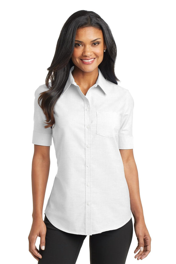 Port Authority Ladies Short Sleeve SuperPro Oxford Shirt
