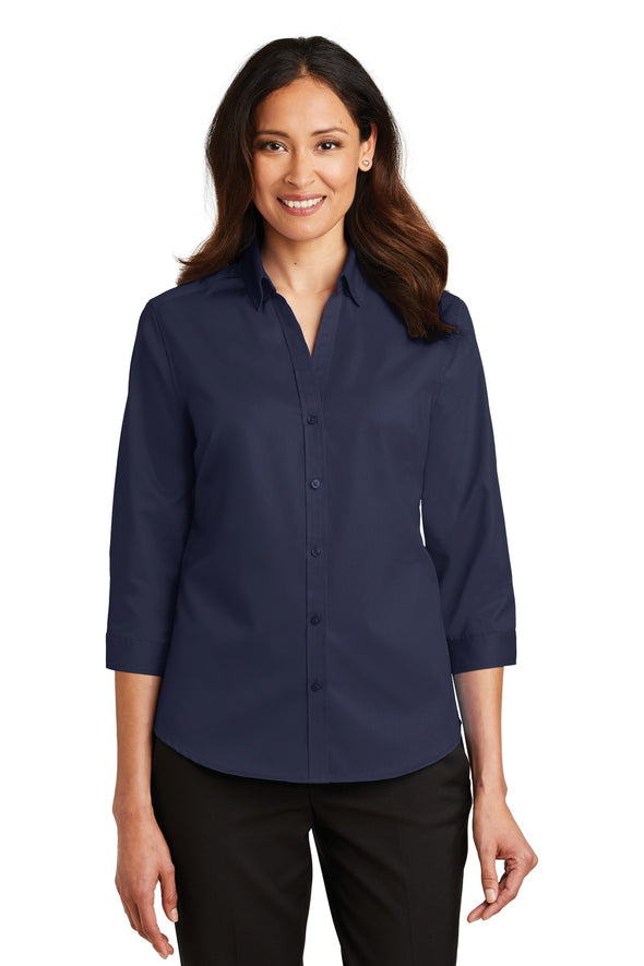 Port Authority Ladies 3/4-Sleeve SuperPro Twill Shirt