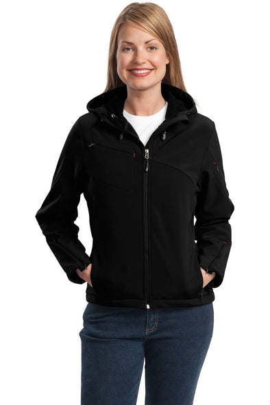 Port Authority Ladies Textured Hooded Soft Shell Jacket