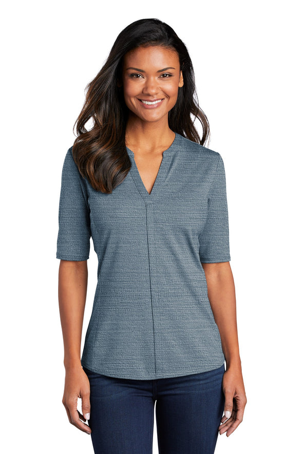 Port Authority Ladies Stretch Heather Open Neck Top
