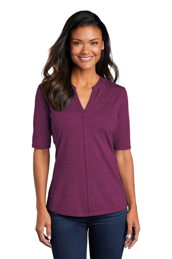 Port Authority Ladies Stretch Heather Open Neck Top