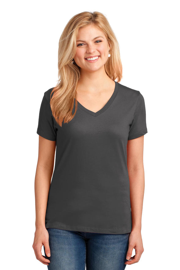Port & Company Ladies Core Cotton V-Neck Tee