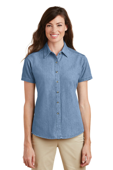 Port & Company Ladies Short Sleeve Value Denim Shirt