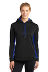 Sport-Tek Ladies Sport-Wick Fleece Colorblock Hooded Pullover