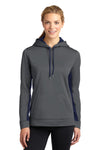 Sport-Tek Ladies Sport-Wick Fleece Colorblock Hooded Pullover