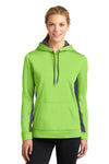 Sport-Tek Ladies Sport-Wick Fleece Colorblock Hooded Pullover
