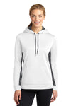 Sport-Tek Ladies Sport-Wick Fleece Colorblock Hooded Pullover
