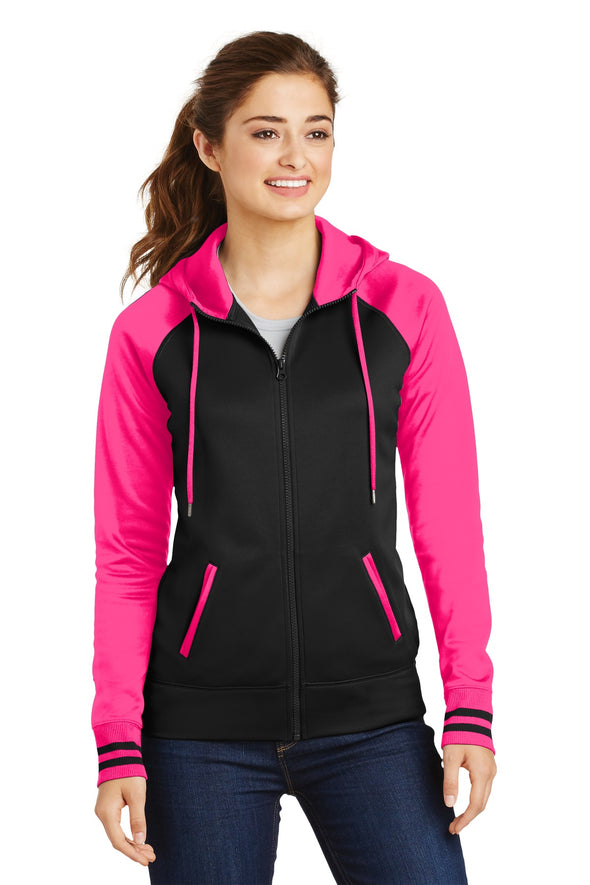Sport-Tek Ladies Sport-Wick Varsity Fleece Full-Zip Hooded Jacket