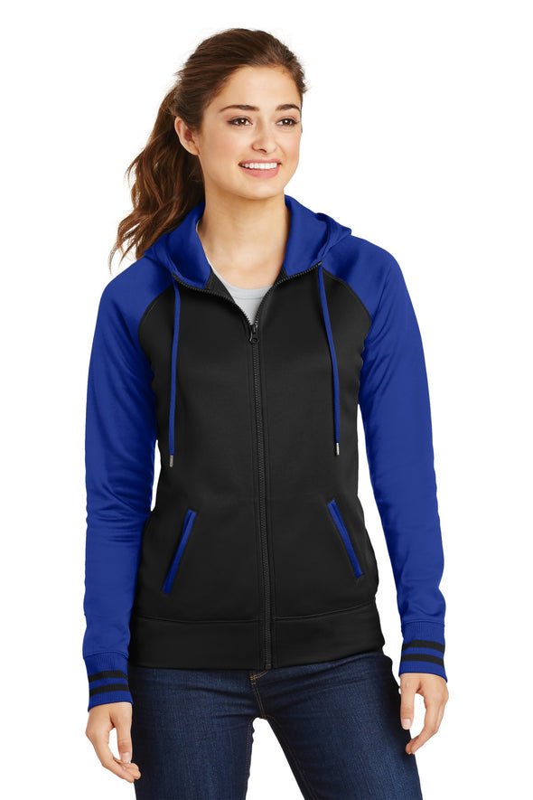 Sport-Tek Ladies Sport-Wick Varsity Fleece Full-Zip Hooded Jacket