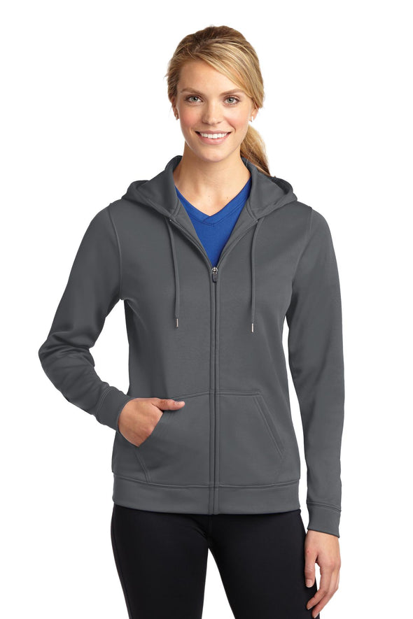 Sport-Tek Ladies Sport-Wick Fleece Full-Zip Hooded Jacket