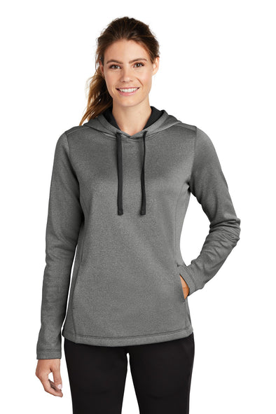 Sport-Tek Ladies PosiCharge Sport-Wick Heather Fleece Hooded Pullover