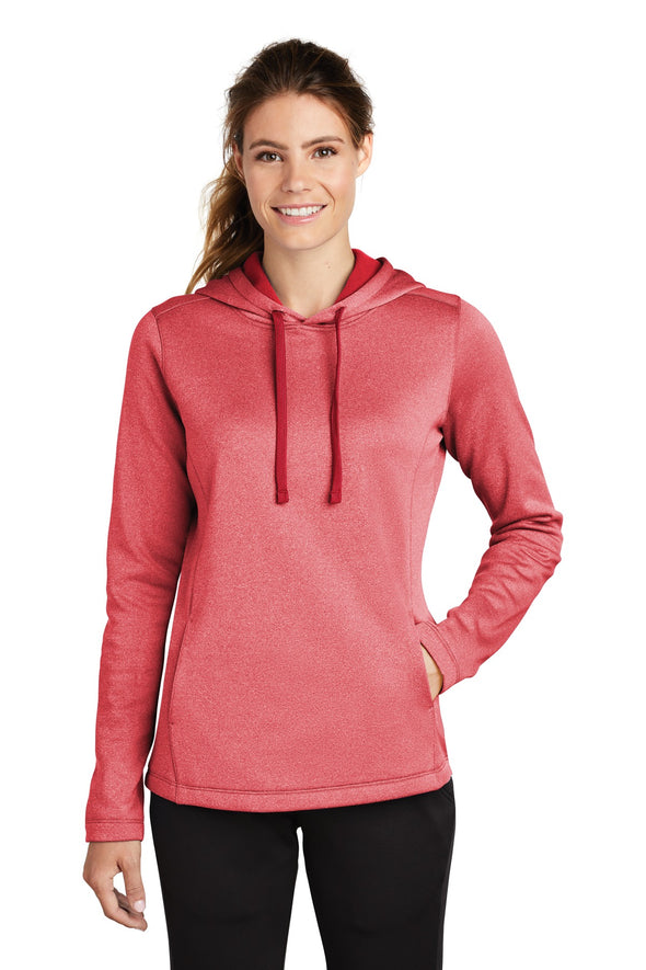 Sport-Tek Ladies PosiCharge Sport-Wick Heather Fleece Hooded Pullover