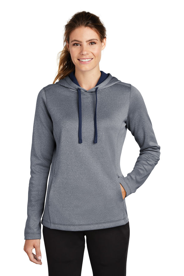 Sport-Tek Ladies PosiCharge Sport-Wick Heather Fleece Hooded Pullover
