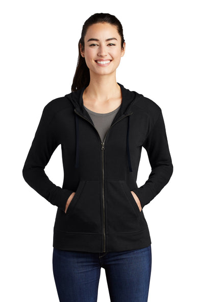 Sport-Tek Ladies PosiCharge Tri-Blend Wicking Fleece Full-Zip Hooded Jacket