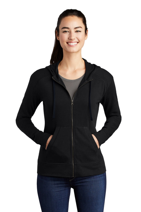 Sport-Tek Ladies PosiCharge Tri-Blend Wicking Fleece Full-Zip Hooded Jacket