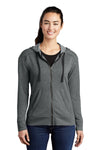 Sport-Tek Ladies PosiCharge Tri-Blend Wicking Fleece Full-Zip Hooded Jacket