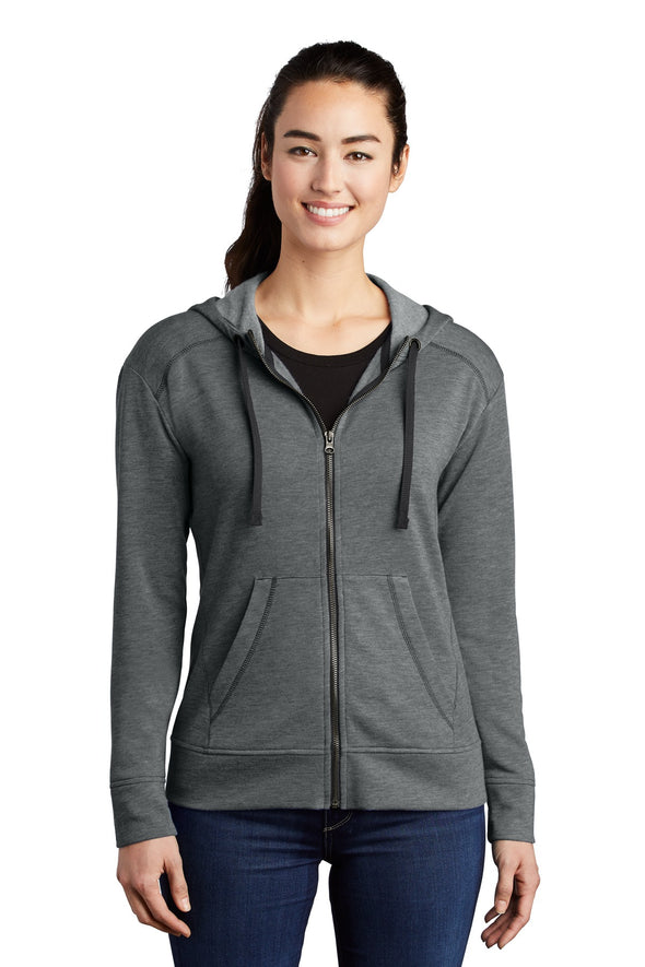 Sport-Tek Ladies PosiCharge Tri-Blend Wicking Fleece Full-Zip Hooded Jacket