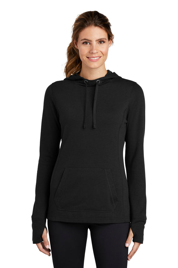 Sport-Tek Ladies PosiCharge Tri-Blend Wicking Fleece Hooded Pullover