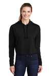 Sport-Tek Ladies PosiCharge Tri-Blend Wicking Fleece Crop Hooded Pullover