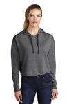 Sport-Tek Ladies PosiCharge Tri-Blend Wicking Fleece Crop Hooded Pullover