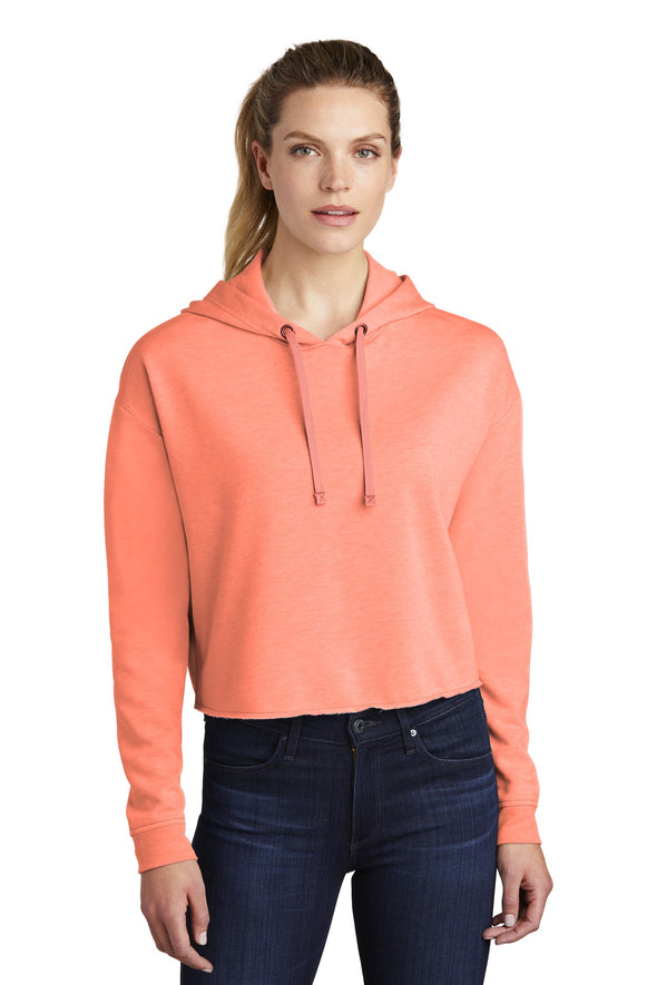 Sport-Tek Ladies PosiCharge Tri-Blend Wicking Fleece Crop Hooded Pullover