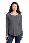 Sport-Tek Ladies PosiCharge Long Sleeve Tri-Blend Wicking Scoop Neck Raglan Tee