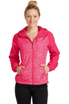 Sport-Tek Ladies Heather Colorblock Raglan Hooded Wind Jacket