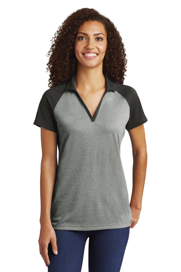 Sport-Tek Ladies PosiCharge RacerMesh Raglan Heather Block Polo