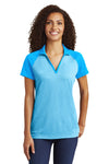 Sport-Tek Ladies PosiCharge RacerMesh Raglan Heather Block Polo