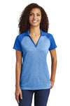 Sport-Tek Ladies PosiCharge RacerMesh Raglan Heather Block Polo