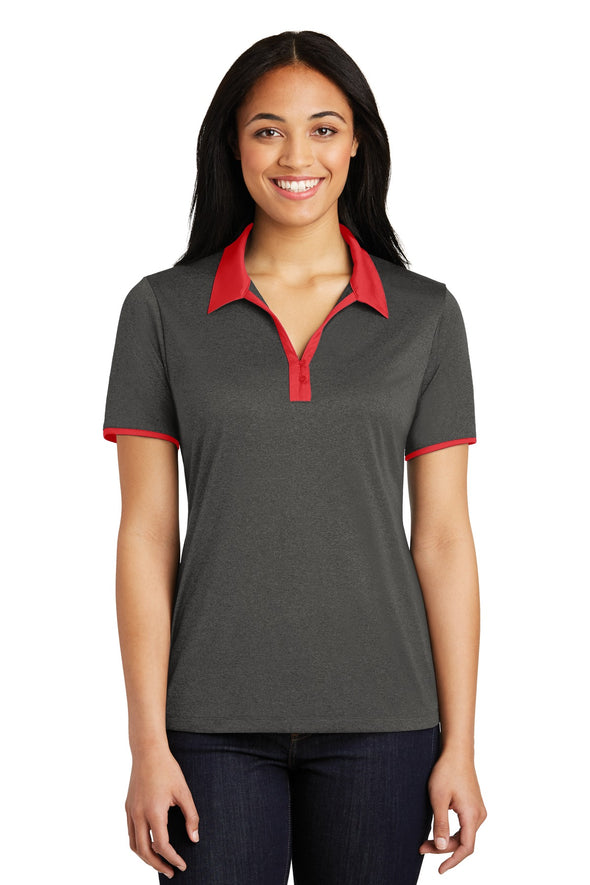 Sport-Tek Ladies Heather Contender Contrast Polo