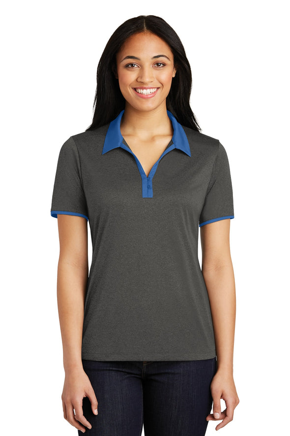 Sport-Tek Ladies Heather Contender Contrast Polo