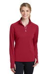 Sport-Tek Ladies Sport-Wick Textured 1/4-Zip Pullover