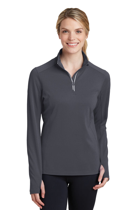 Sport-Tek Ladies Sport-Wick Textured 1/4-Zip Pullover