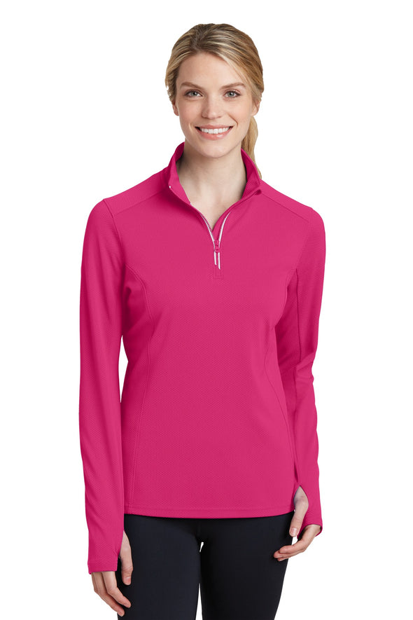 Sport-Tek Ladies Sport-Wick Textured 1/4-Zip Pullover