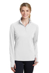 Sport-Tek Ladies Sport-Wick Textured 1/4-Zip Pullover