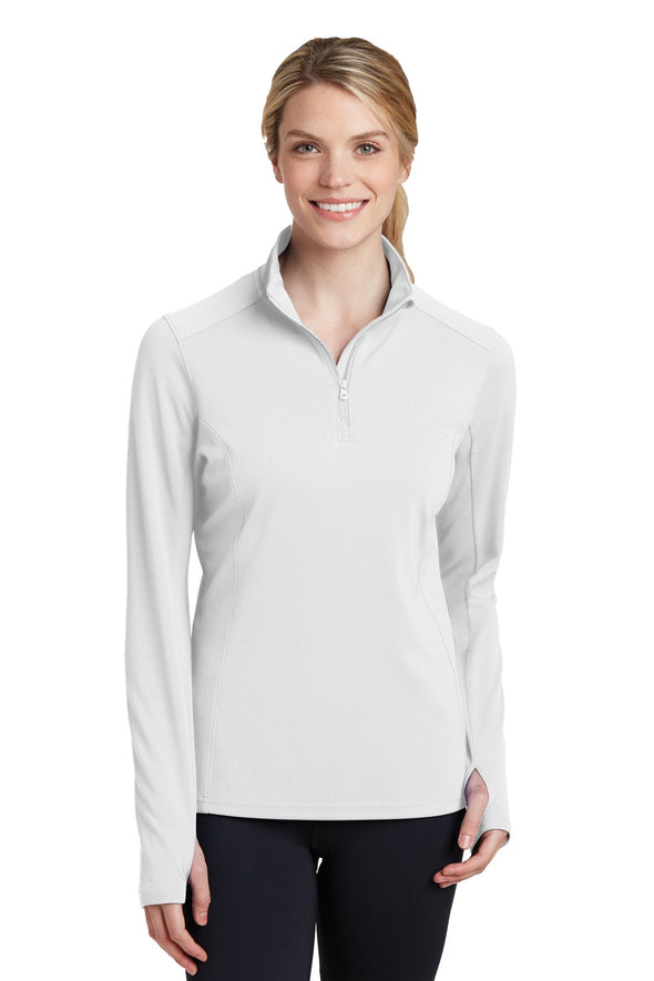 Sport-Tek Ladies Sport-Wick Textured 1/4-Zip Pullover