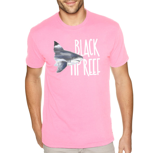 XtraFly Apparel Men's Tee Black Tip Reef Shark Swimming Fish Fishing Ocean Sea Fisherman Diving Boating Saltwater Beach Crewneck T-shirt