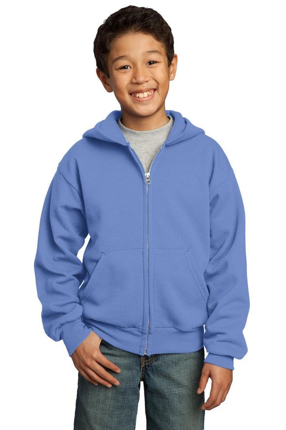 Port & Company Youth Core Fleece Full-Zip Hooded Sweatshirt