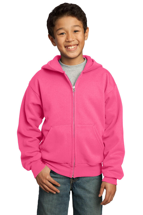 Port & Company Youth Core Fleece Full-Zip Hooded Sweatshirt