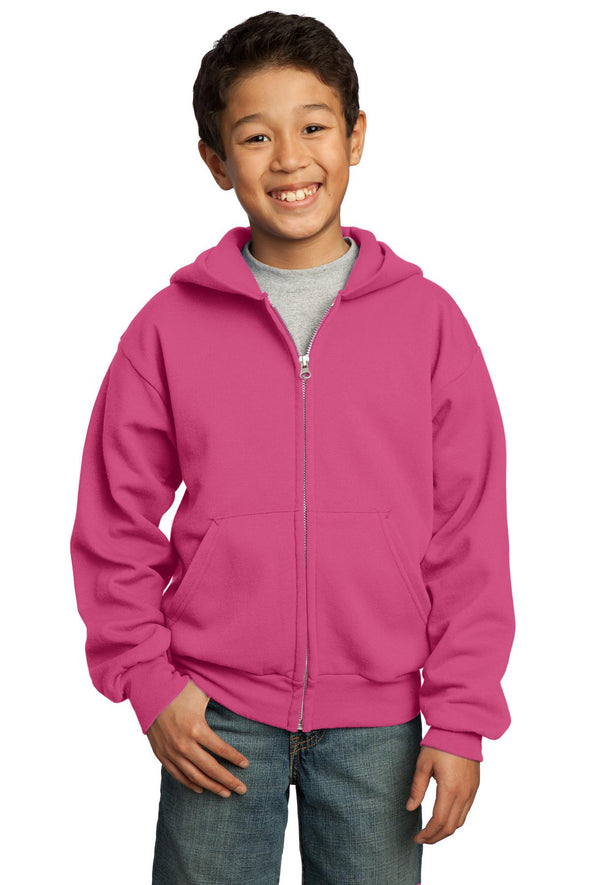Port & Company Youth Core Fleece Full-Zip Hooded Sweatshirt